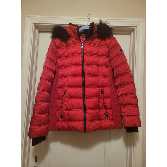 Nautica Jackets & Blazers - Nautica Womens Red Water Resistant Puffer Jacket Detachable Faux Fur Hood XXL